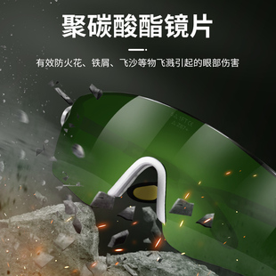 代尔塔眼镜焊工电焊专用劳保防强光防飞溅防灰尘气割锡焊接护目镜
