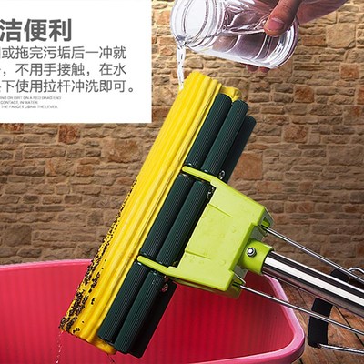 格易美海绵拖把大号擦地吸水拖布家用挤水免手洗胶棉拖把头一拖净