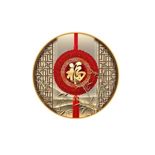 網紅新中式 飾好畫入結戶進門正對墻中國掛畫發 福字寓意圓形玄關裝