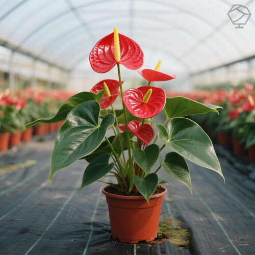 【带花发货】水培红掌盆栽一帆风顺鸿运当头花卉植物室内好养绿植