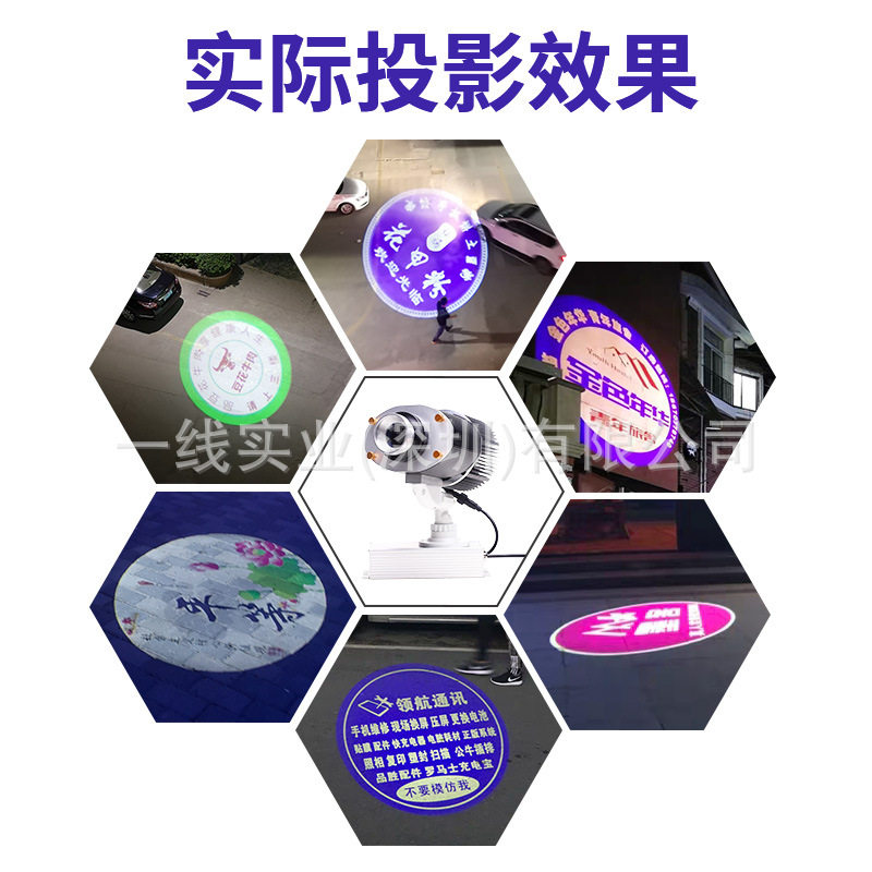 广告投影灯 门头商用图案地面旋转LOGO射灯片 投射灯镜片灯片定制