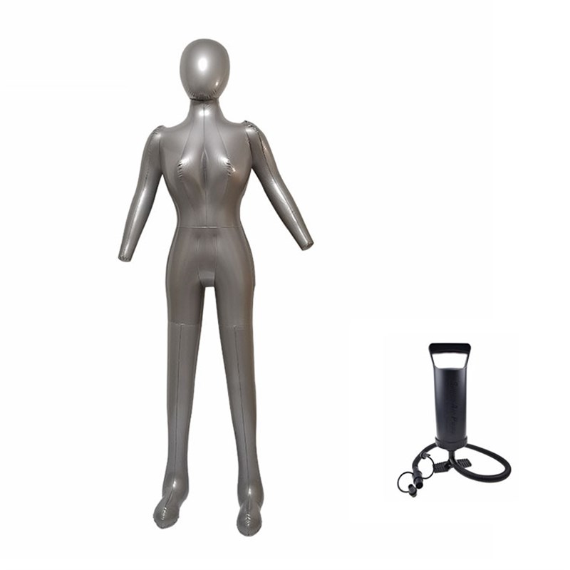 服装店模特道具女全身带头带手人z体橱窗展示 充气PVC女全身模特