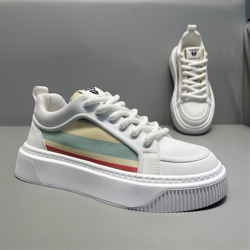 韩版男鞋条纹帆布透气休闲鞋202A5夏季新款耐磨厚底小白鞋轻便板,流行男鞋,休闲板鞋,淘宝优惠券,粉丝福利购,淘宝优惠卷