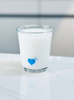日本爱心ROYAL玻璃咖啡杯百分号阿拉比卡%杯子高颜值耐热玻璃杯