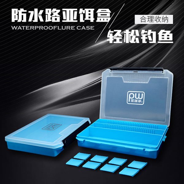 盒路亚透明路亚插片蓝硬式盒旗自由饵饵假鱼饵工具拟盒收纳盒饵