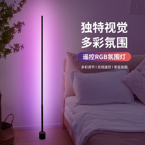 氛围落地灯简约客厅卧室r沙发立式台灯遥控床头墙角网红护眼小夜