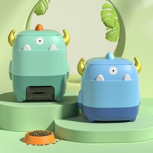 食品级宠物猫粮狗粮箱小怪兽储粮桶密封防潮按压出粮大容量储米