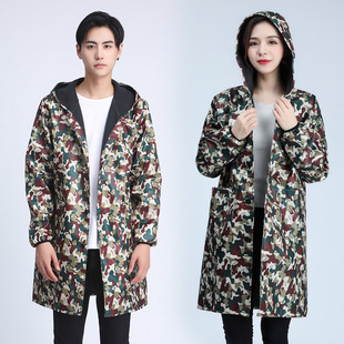 围裙男士 长袖 女士工作服 防水厨房冬季 迷彩罩衣加绒加厚时尚