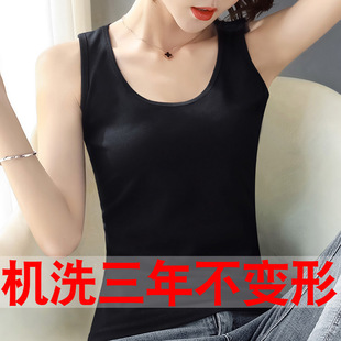 纯棉白色打底t恤上 无袖 黑色小吊带背心女外m穿内搭2021新E款 夏季