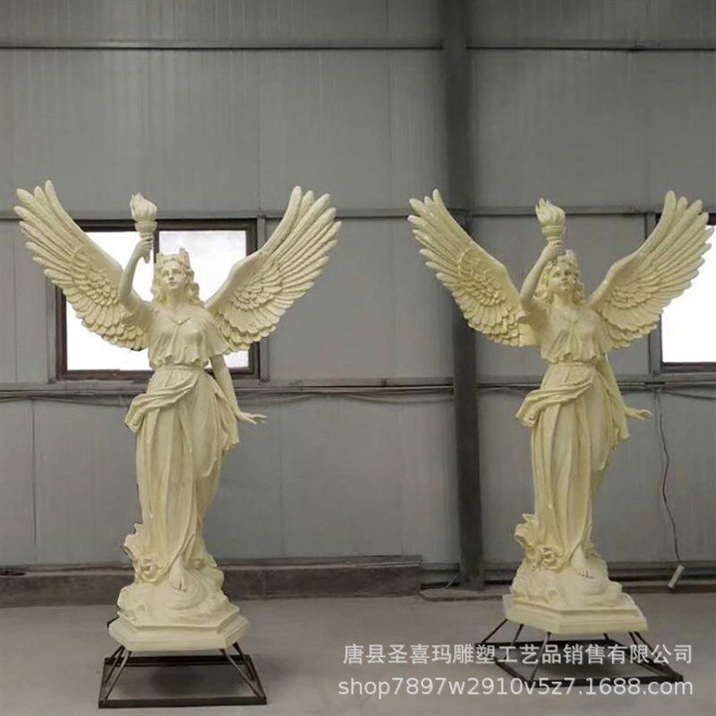 欧式举灯人物雕塑自由女神铜雕像室外黄铜西方天使铜摆件支持定制