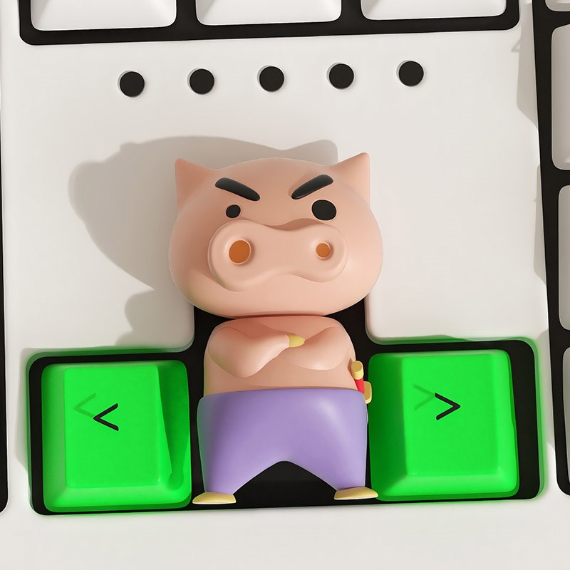立体女生可爱肥嘟嘟左卫门键帽树脂创意个性机械键盘帽单个装饰品