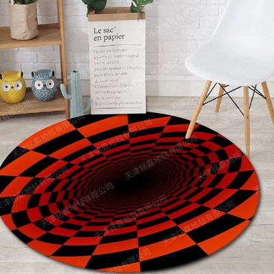 搞怪D立体黑白螺旋视觉眩晕家用进门客厅沙发茶几错觉陷阱地毯