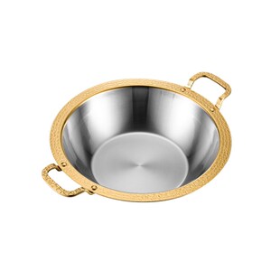 火锅锅商用三层钢锤纹汤鸳鸯子母三味锅盆电磁炉燃气用锅子