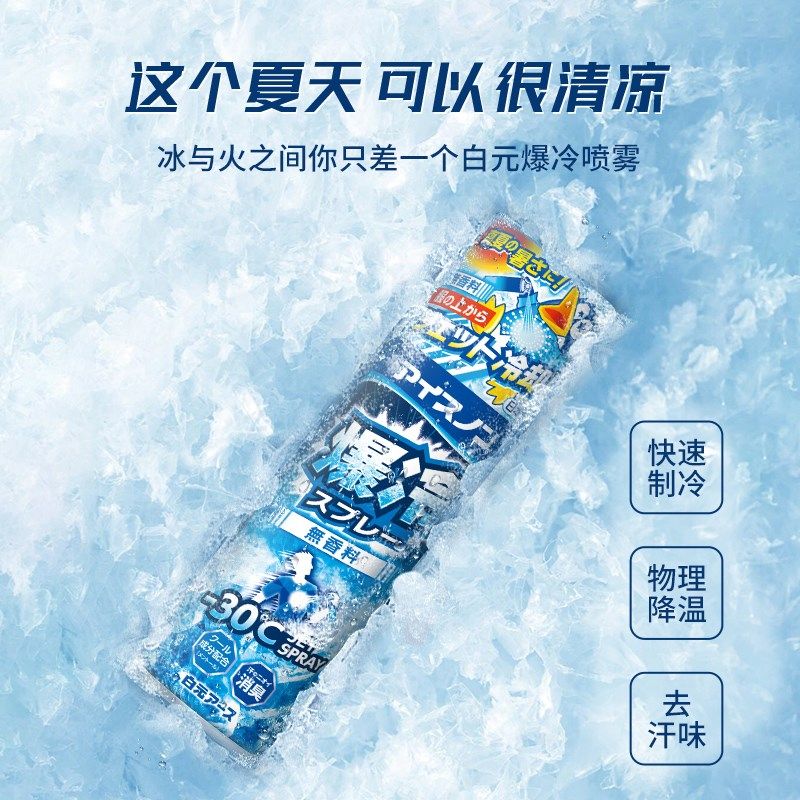 白元快速降温冷感冰凉喷雾夏季凉解暑喷雾