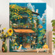 巷子杂货铺数字油画丙烯填充手绘风景治愈系减压油彩涂色画
