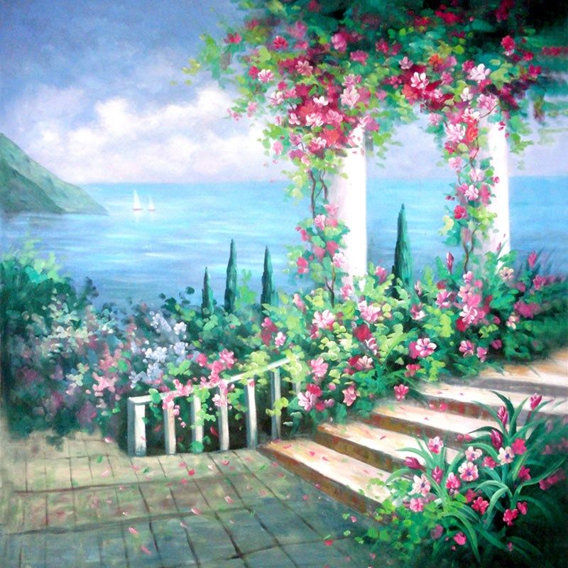 朦胧油画画意背景影楼影棚儿童摄影背景 照相馆拍照背景布 纸