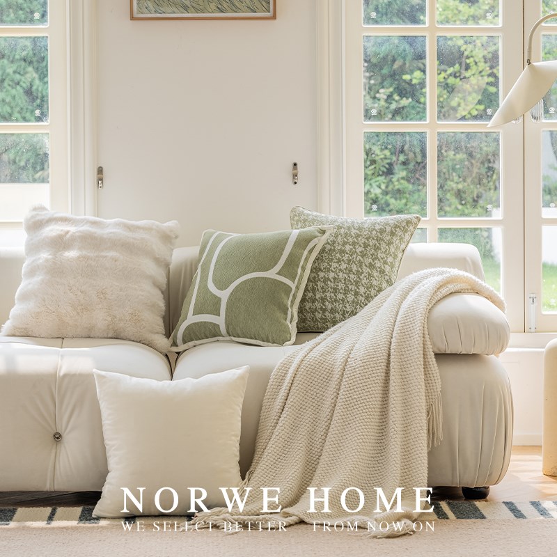 法式抱枕森系嫩绿色小新客厅沙发靠背柔软民宿酒店靠枕床头靠垫