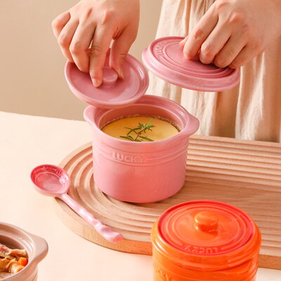 家用陶瓷隔水煲汤炖盅带盖耳炖燕窝蒸蛋碗专用一人份小瓦罐烤梨