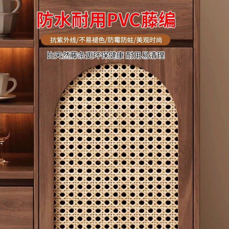 实木藤编餐边柜靠墙一体储物柜茶水柜收F纳客厅2025新款置物柜定,住宅家具,餐边柜,淘宝优惠券,粉丝福利购,淘宝优惠卷