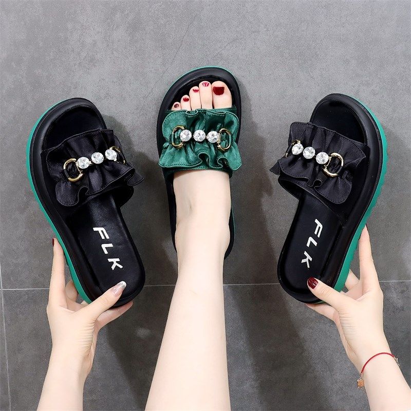 拖鞋女夏季外d穿厚底时尚百搭沙滩凉鞋大码41-42凉拖鞋32小码33 3,女鞋,一字拖,淘宝优惠券,粉丝福利购,淘宝优惠卷