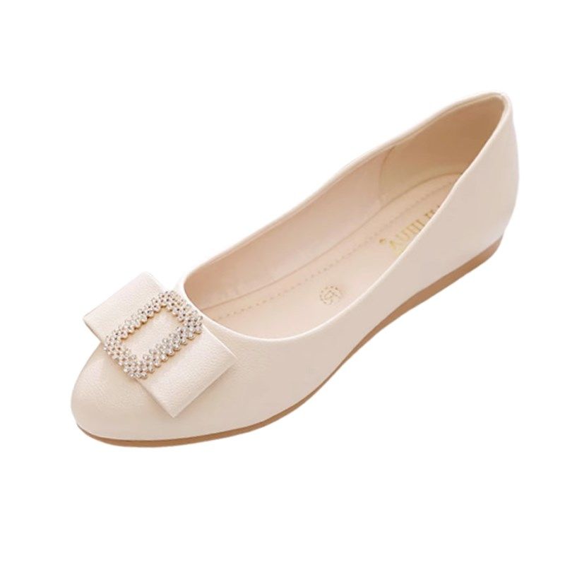 平底鞋女20f25新款春秋女鞋百搭浅口妈妈鞋软皮豆豆鞋软底防滑单,女鞋,浅口单鞋,淘宝优惠券,粉丝福利购,淘宝优惠卷