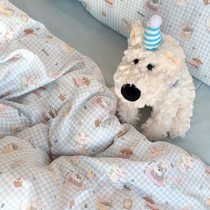 A类母婴级全棉卡通双层纱床上四件套纱布被套学生Y宿舍三件套,床上用品,床品套件/四件套/多件套,淘宝优惠券,粉丝福利购,淘宝优惠卷