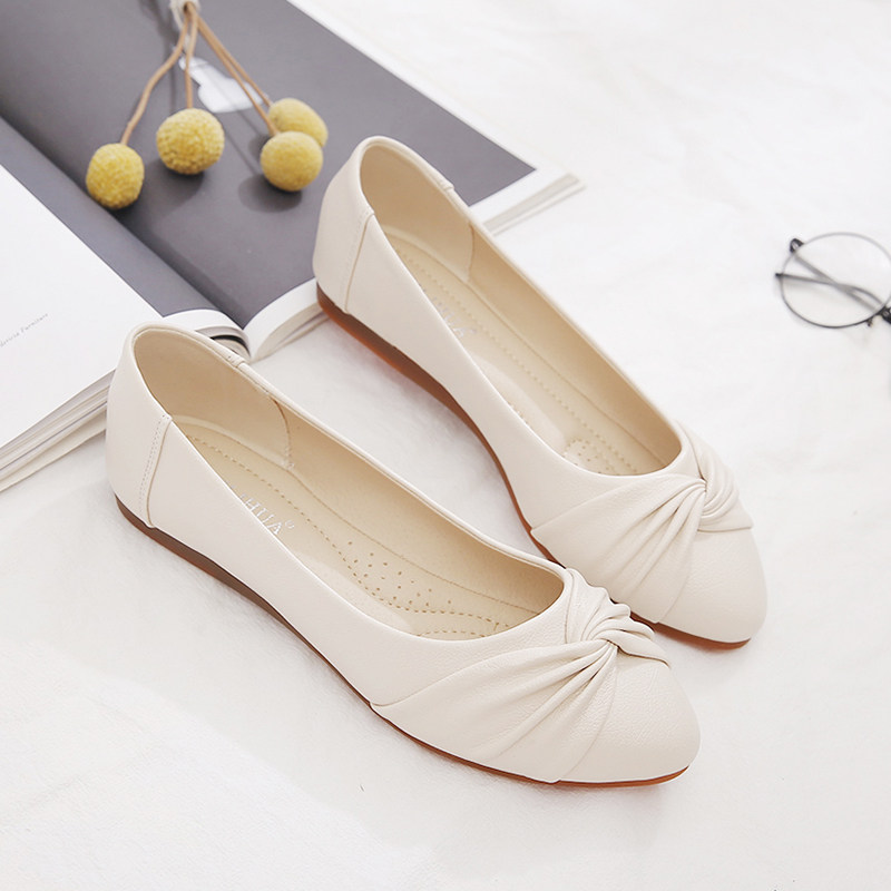 单鞋女2023新款春秋女鞋百w搭妈妈鞋子夏豆豆鞋软皮软底防滑平底,女鞋,浅口单鞋,淘宝优惠券,粉丝福利购,淘宝优惠卷