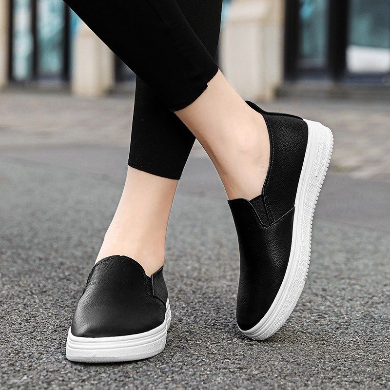 黑色单鞋女防水防滑皮面工作鞋软底不累脚M厨房妈妈鞋一脚蹬懒人,女鞋,深口单鞋,淘宝优惠券,粉丝福利购,淘宝优惠卷