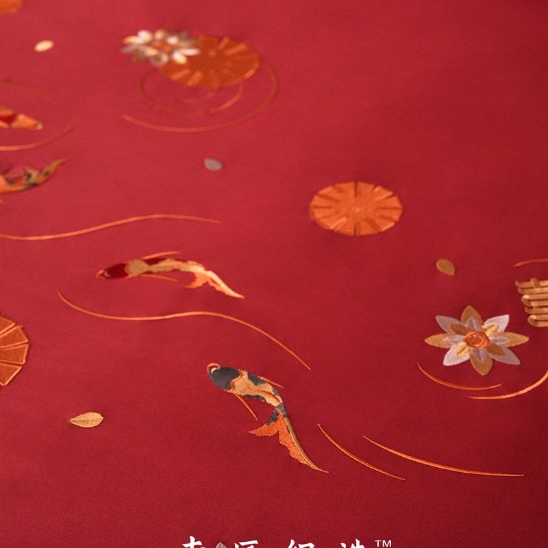 新中式婚庆四件套结婚婚嫁v新婚床上用品刺绣被套红色婚房婚床喜,床上用品,婚庆床品套件,淘宝优惠券,粉丝福利购,淘宝优惠卷