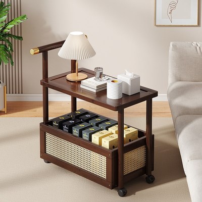 中古小推车置物架客厅可移动x茶几沙发边几侧边柜餐边车边桌茶水