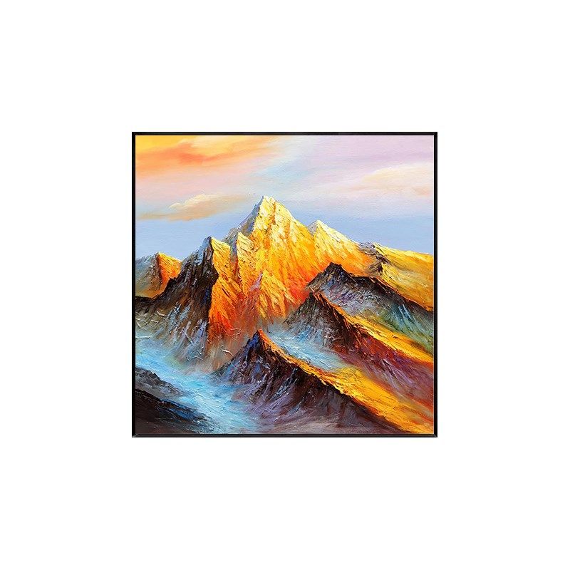 日照金山手绘油画风景玄关装饰画轻奢高档挂画大芬油画村客厅壁画,家居饰品,现代装饰画,淘宝优惠券,粉丝福利购,淘宝优惠卷