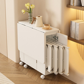 折叠餐桌岩板小户型家用简易移动饭桌厨房吃饭桌椅柜门可折叠桌子