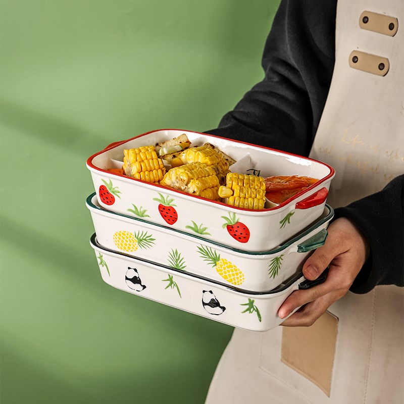 陶瓷加深分格餐盘儿童食堂饭盒分餐盘大人减脂分隔餐盘家用西餐盘