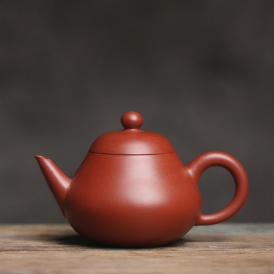 复古 剑式梨壶 宜兴紫砂朱泥吴建强功夫茶壶手把壶出水断水好茶具