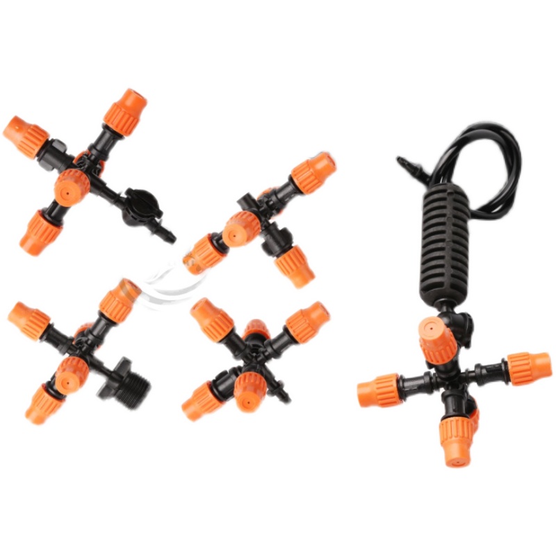 新款五出口可调雾化微喷头 可关闭 阳台园艺育苗加湿降温无死角