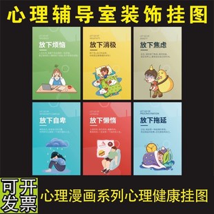 心理咨询室挂图情绪感受轮挂画软装壁画疗愈空间布置装饰画