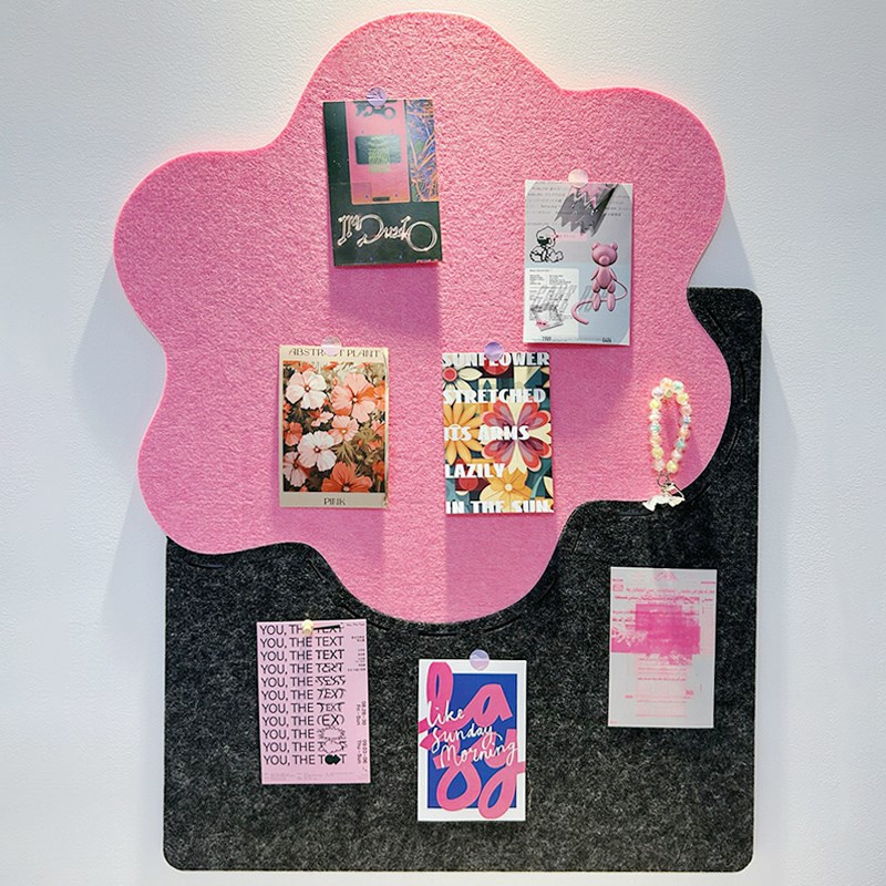 花朵毛毡板软木板照片墙毛毡墙贴卡通公告栏留言板挂墙