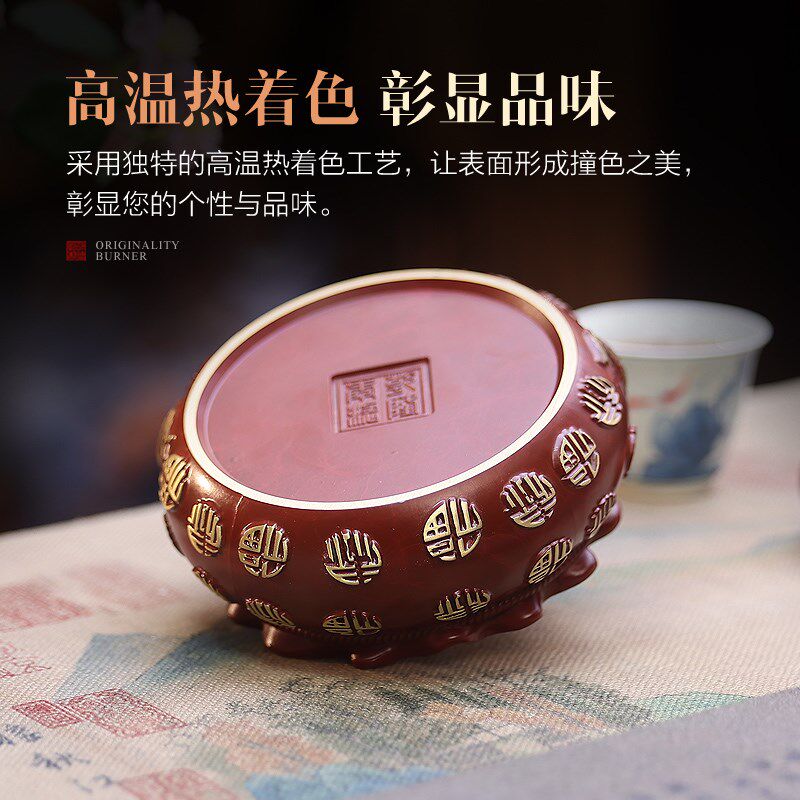 招财进宝纯黄铜烟灰缸防灰飞元宝创意聚宝盆新居存钱罐
