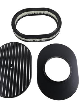 12英寸椭圆形铝制全翅片空气滤清器改装适用于雪佛兰福特HotRod