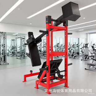 健身房力量器材带板式摆锤深蹲腿弯举臀推机坐式钟摆深蹲训练器材