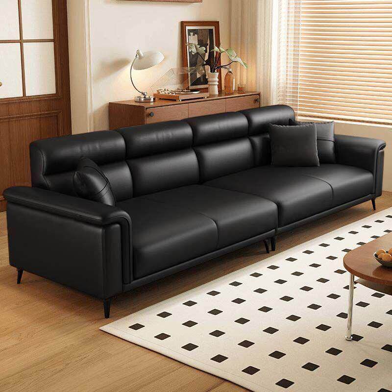 意式真皮沙发客厅小户型家用欧式简约现代贵妃组合沙发皮艺通用木