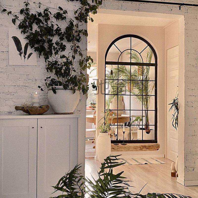 fyt欧式田园办公室客厅防火黑色铁艺假窗屏风隔断墙壁采光艺术玻