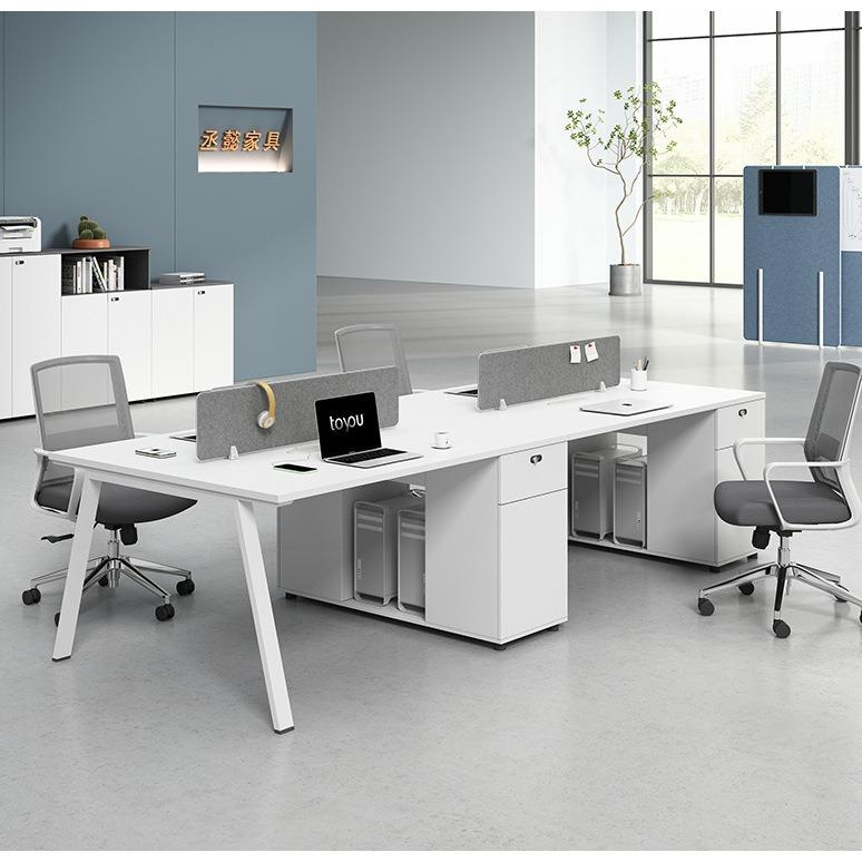 办公桌员工桌简约现代职员桌椅组合4人工作位6人卡座办公室办公台