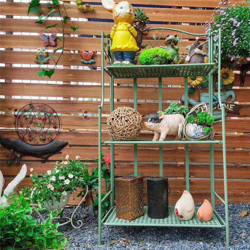 铁艺小鸟三层花架花盆架盆栽户外阳台简约花朵多肉绿植置物阳台架