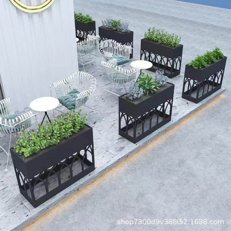 户外不锈钢花箱组合庭院室外餐厅隔断花坛市政道路商业街铁艺花槽