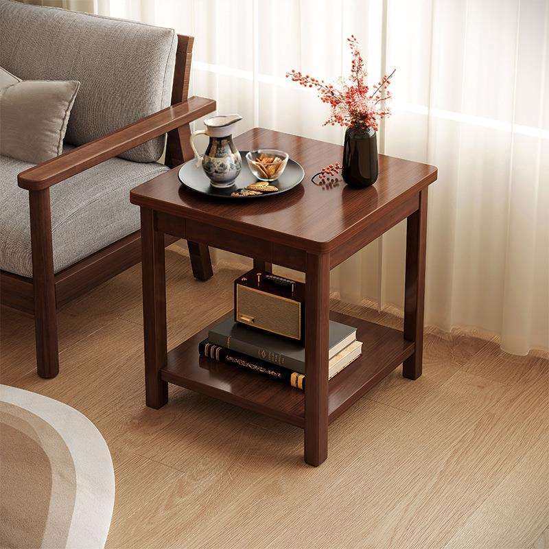 边柜家用客厅茶几小桌子沙发边几阳台正方形茶桌纯实木老式小