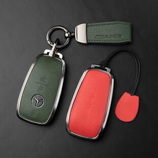 适用奔驰钥匙套G500G63AMGGT50C43C63A200LGLE53真皮包扣壳