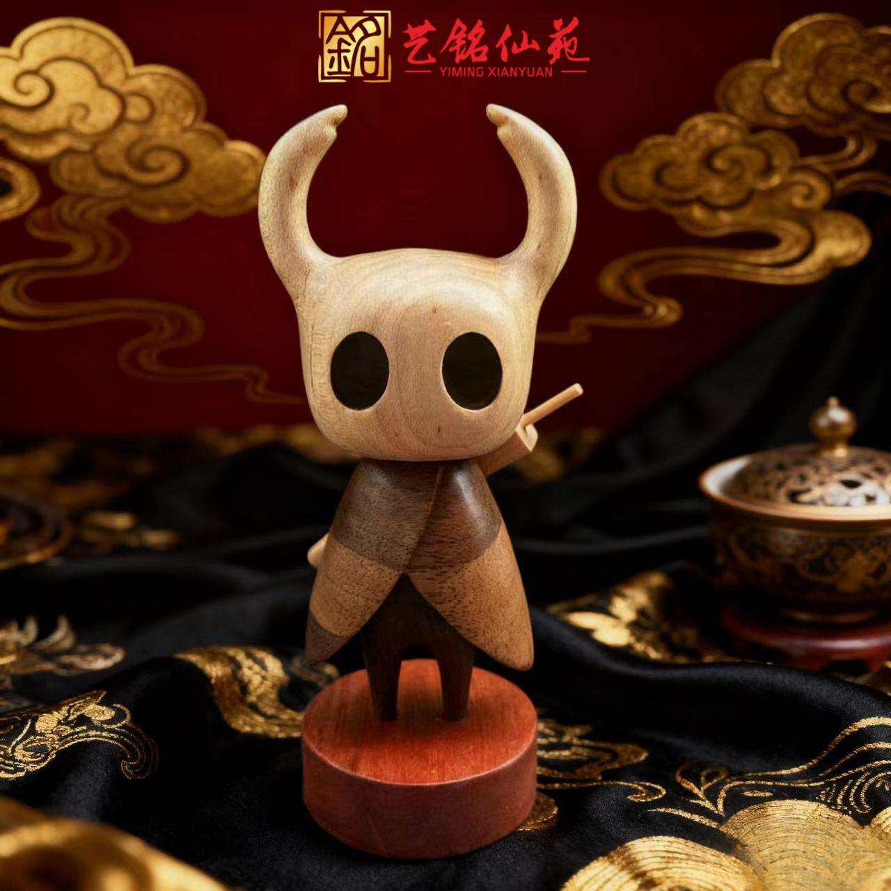 直销实木空洞骑士摆件创意实木雕刻拼接家居摆饰可爱摆件