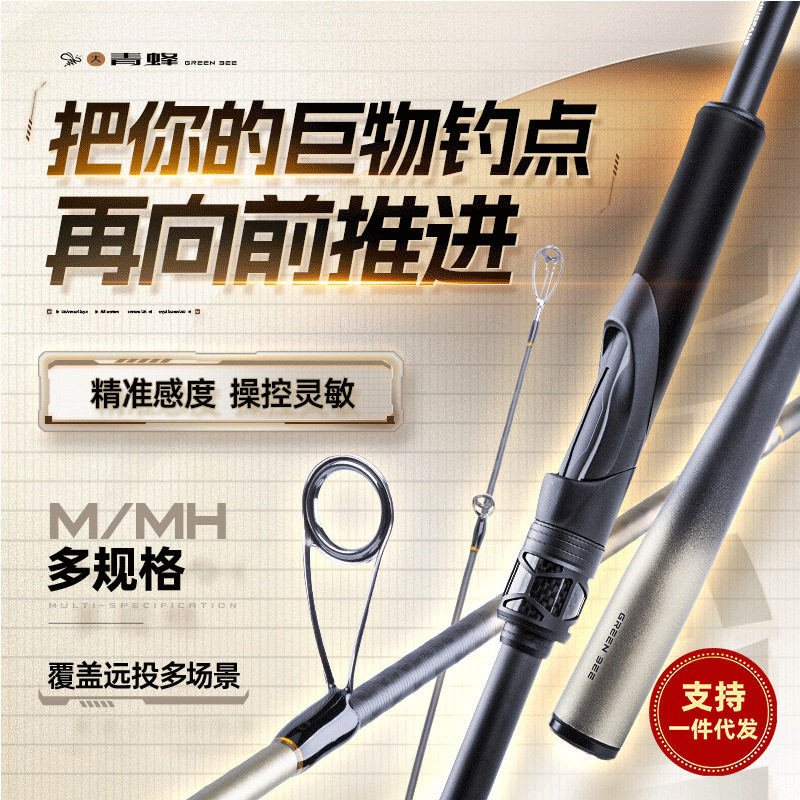 钓迷大青蜂远投泛用岸抛M/MH海鲈翘嘴3米抛杆大物竿枪直柄路亚竿