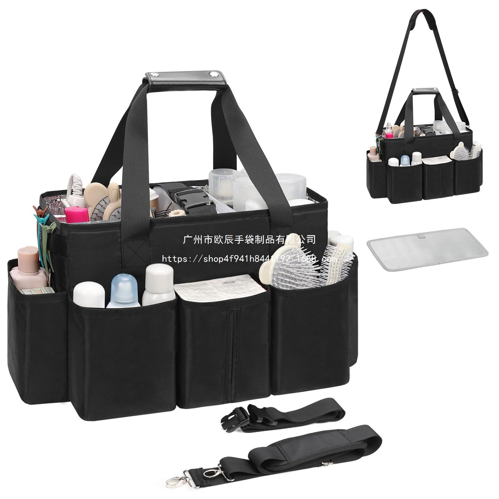 美发工具包专业化妆师包带可调节隔板发型师工具收纳便携包